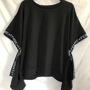 NWOT Boohoo | Black Sweatshirt with Cutout Elbows